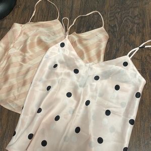 TWO Victoria’s Secret light pink patterned camisoles!!